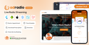AdRadio – Live Radio Streaming Website and Apps with Admin Panel
