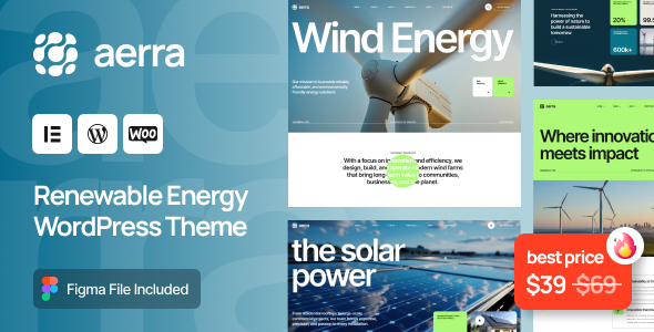 Aerra – Renewable Green Energy WordPress Theme
