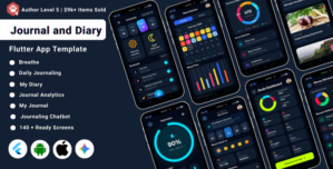 AI Journal Diary Flutter App UI Kit | Reflection Mood Tracker
