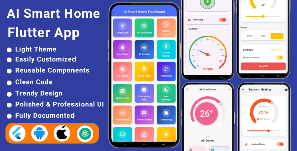 AI Smart Home Flutter App | IoT App | Home Control Automation App
