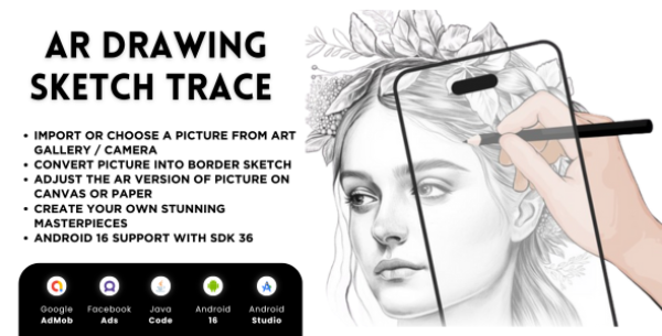 AR Drawing Sketch Trace – HD Wallpaper with AdMob Facebook Ads Android