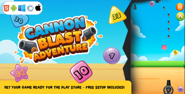 Cannon Blast Adventure – Construct 3 Game (HTML5, AdMob, C3P)