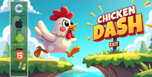 Chicken Dash Game – Platformer Game (HTML5 + Android + iOS + Windows) | Construct 3