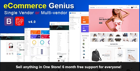 eCommerce Genius – Laravel Single and Multi vendor eCommerce Store