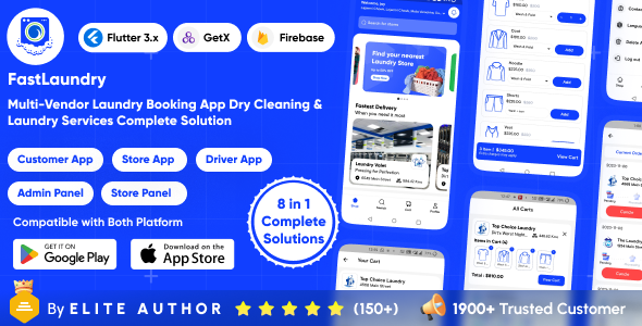 FastLaundry: Multi-Vendor Laundry Booking App – Dry Cleaning Laundry Services Complete Solution
