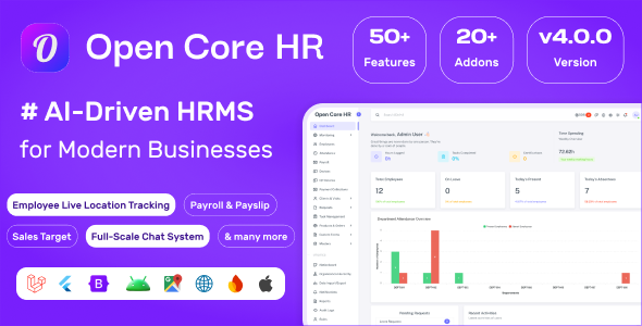 Open Core HR: Complete HRMS Platform – AI, GPS Tracking, Attendance Payroll