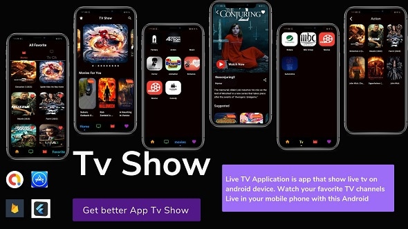 Flutter Tv Show – (Live TV Channels- Movies) – TV Cast Supports DLNA-Cast