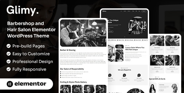 Glimy – Barbershop and Hair Salon WordPress Theme