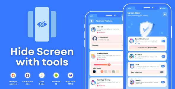 Hide Screen with Tools AdMob Facebook Ads Android