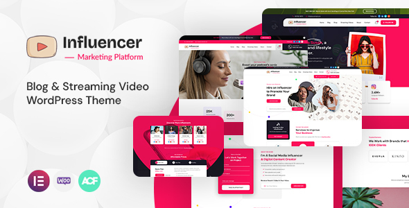 Influencer – Personal Blog Streaming Video WordPress Theme