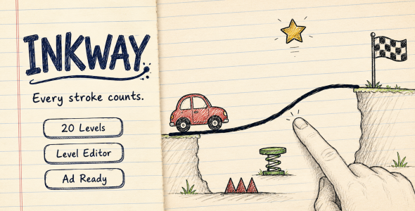 Inkway – Hand-Drawn Physics Line Drawing HTML5 Game