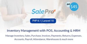 SalePro POS, Inventory Management System, HRM Accounting + [eCommerce + WooCommerce Add-on]