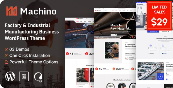 Machino – Factory Industrial WordPress Theme