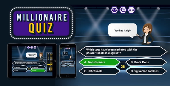 Millionaire Quiz – HTML5 Game