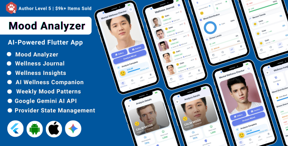 MoodLens – AI Mental Wellness Checker Flutter App | Mood Stress Analyzer