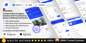 MoversPro – Truck Booking System – Transport Logistics Solutions – Bidding Flutter Full Solution