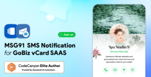 MSG91 SMS Addon for GoBiz vCard SaaS Business Card Builder Script