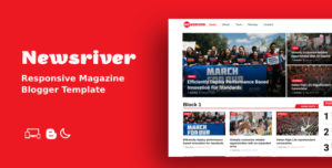 Newsriver – Responsive News Magazine Blogger Template