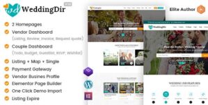 WeddingDir – Directory Listing WordPress Theme for Vendor / Supplier