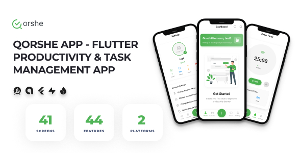 Qorshe App – Flutter Productivity Task Management App