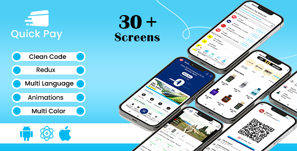 QuickPay – Paytm Clone | Digital Payments l Flights Booking | Movie Booking iOS/Android App Template