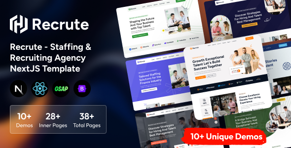 Recrute – Staffing Recruiting Agency NextJS Template
