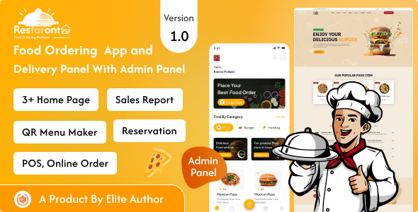Restaurant Food Ordering App with QR Code Menu Maker, Table Ordering System and Restaurant POS
