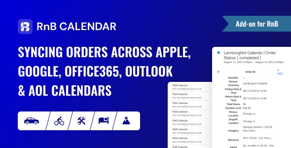 RnBCal – Syncing Orders Across Apple, Google, Yahoo!, Office365, Outlook AOL Calendars