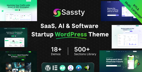 Sassty – Sass Startup Software Business WordPress Theme