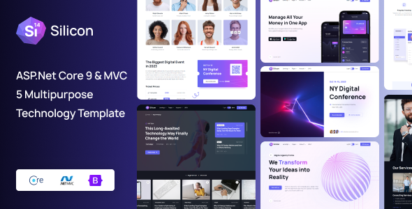 Silicon – ASP.Net Core 9 MVC 5 Business Technology Template
