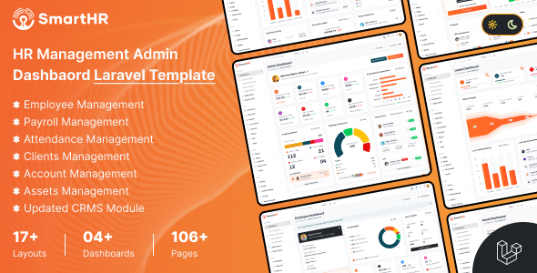 SmartHR – Laravel 11 HRMS, Payroll, CRM Project Management Admin Dashboard Template