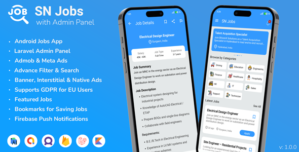 SN Jobs – Android Jobs App with Admin Panel