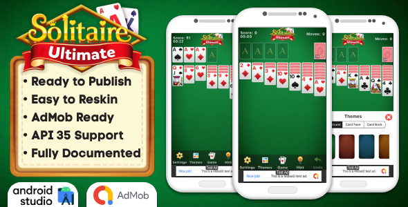 Solitaire Ultimate – Solitaire Game Android Studio Project with AdMob Ads + Ready to Publish