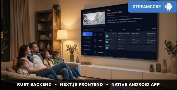 StreamCore – IPTV/OTT Platform with Reseller Panel Android TV App