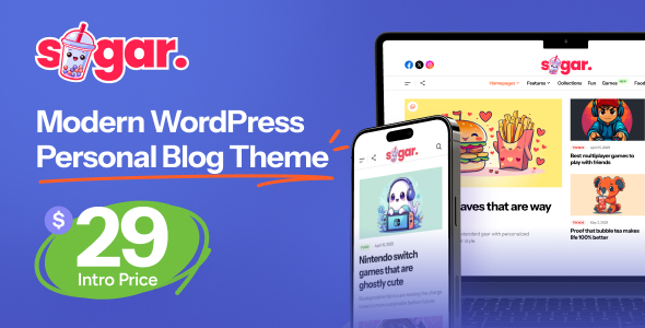 Sugar – Modern WordPress Personal Blog Theme