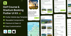 SwingMate – Golf Course Stadium Booking Flutter App UI