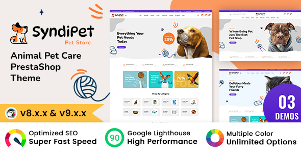 Syndipet – Animal Pet Care and Pet Food Store PrestaShop Theme