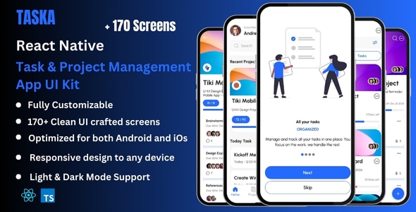 Taska – Task Project Management React Native Expo App Ui Kit