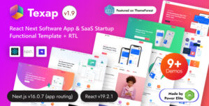 Texap – React Nextjs SaaS Software App Startup Template with Strapi