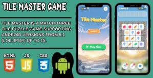 Tile Master: Match 3 Web Game (HTML5/CSS/JS) – Clean Performance Optimized
