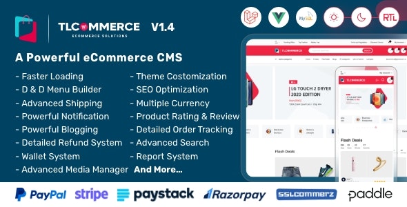 TLCommerce | Laravel VueJS Powered Ecommerce CMS