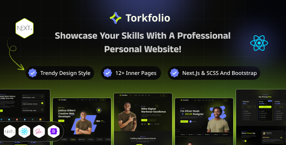 Torkfolio – Creative Portfolio Resume Next.js Template | Digital CV Builder