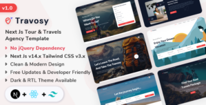 Travosy – React Next Js Tour Travels Agency Template