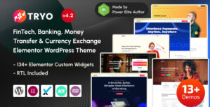 Tryo – FinTech, Banking, Money Transfer Currency Exchange Elementor WordPress Theme