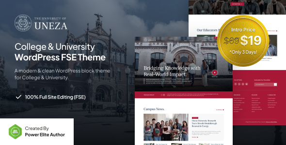 Uneza – College University FSE WordPress Theme