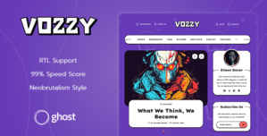 Vozzy – Neobrutalism Lightweight Ghost Theme