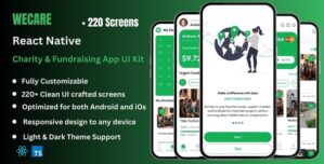 Wecare Pro – Donation, Charity, Fundraising React Native CLI App Ui Kit
