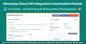 WhatsApp Cloud API Integration Automation Module for Shofy–eCommerce Multivendor Marketplace