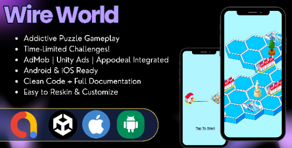 Wire the World – Unity Puzzle Game (AdMob,Unity Ads,Appodeal, iOS Android)