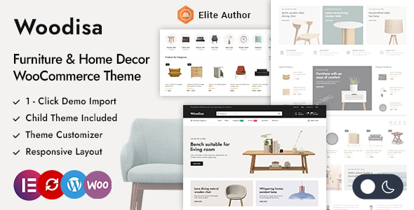 Woodisa – Furniture Home Decor WordPress WooCommerce Theme